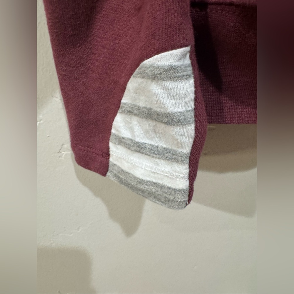 Women's Burgundy Double Hooded Sweatshirt Medium - Picture 5 of 11
